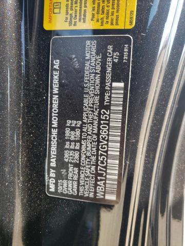 Photo 10 from auction – 2016 BMW M235I with VIN WBA1J7C57GV360152