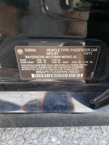 Photo 10 from auction – 2011 BMW 328 XI with VIN WBAPK7G56BNN78643