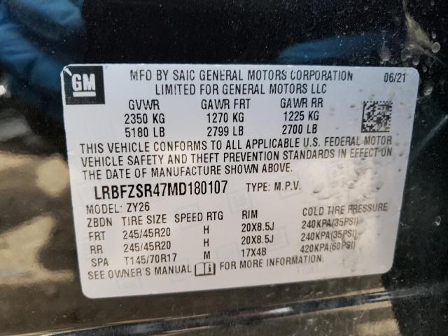 Photo 10 from auction – 2021 BUICK ENVISION A with VIN LRBFZSR47MD180107