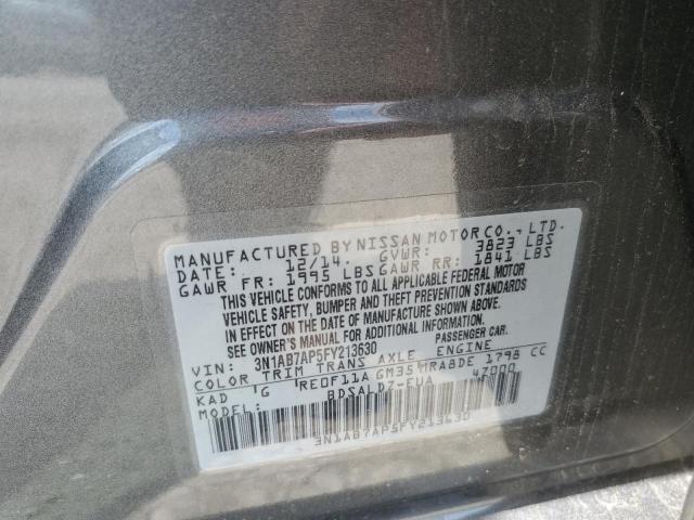 Photo 10 from auction – 2015 NISSAN SENTRA S with VIN 3N1AB7AP5FY213630