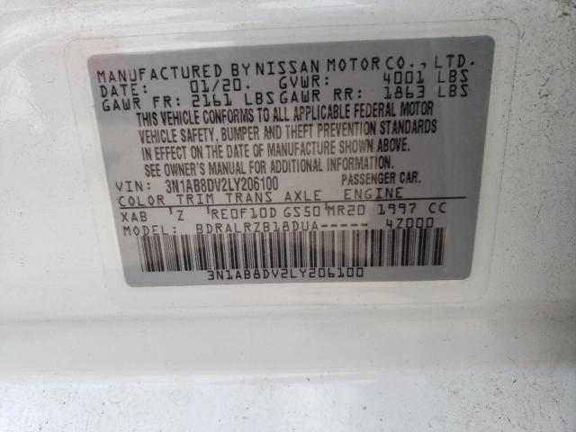 Photo 10 from auction – 2020 NISSAN SENTRA SR with VIN 3N1AB8DV2LY206100