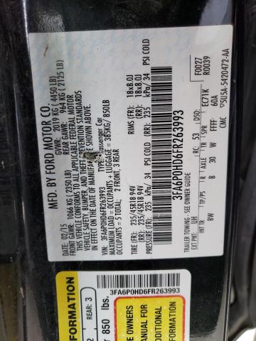 Photo 10 from auction – 2015 FORD FUSION SE with VIN 3FA6P0HD6FR263993