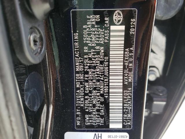 Photo 10 from auction – 2018 TOYOTA AVALON HYB with VIN 4T1BD1EB7JU061610