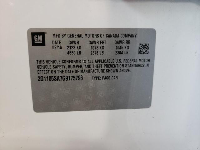 Photo 10 from auction – 2016 CHEVROLET IMPALA LT with VIN 2G1105SA7G9175796