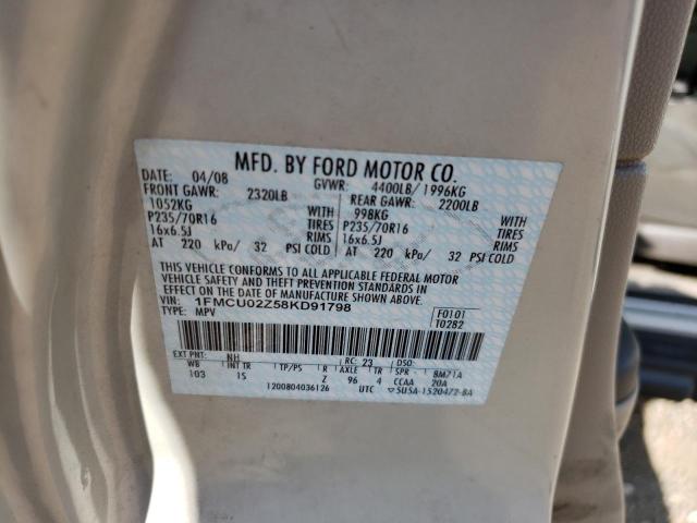 Photo 10 from auction – 2008 FORD ESCAPE XLS with VIN 1FMCU02Z58KD91798