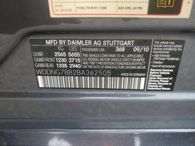 Photo 10 from auction – 2011 MERCEDES-BENZ S 550 with VIN WDDNG7BB2BA362505