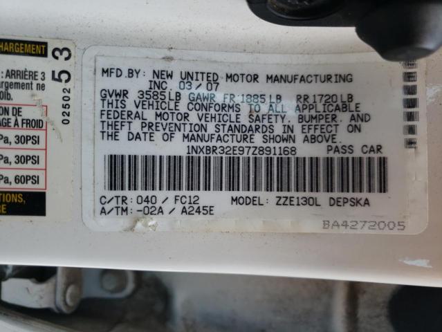 Photo 10 from auction – 2007 TOYOTA COROLLA CE with VIN 1NXBR32E97Z891168