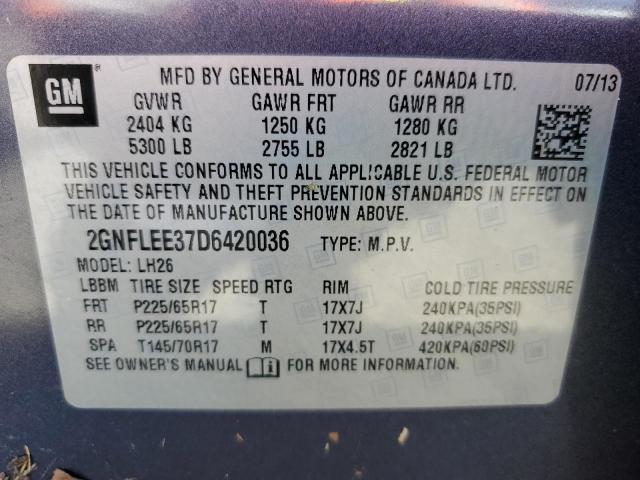 Foto 10 de la subasta – 2013 CHEVROLET EQUINOX LT con VIN 2GNFLEE37D6420036