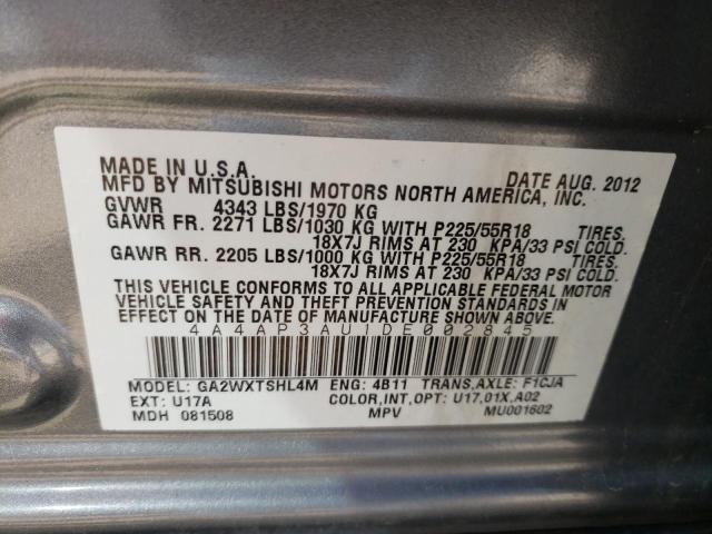 Photo 10 from auction – 2013 MITSUBISHI OUTLANDER with VIN 4A4AP3AU1DE002845
