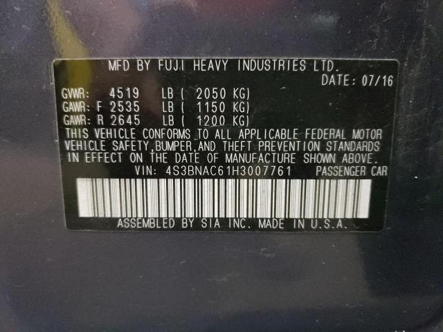 Photo 10 from auction – 2017 SUBARU LEGACY 2.5 with VIN 4S3BNAC61H3007761