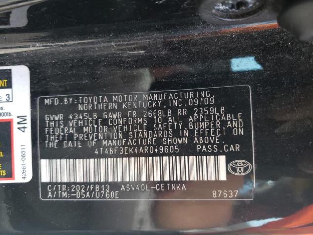 Photo 10 from auction – 2010 TOYOTA CAMRY BASE with VIN 4T4BF3EK4AR049605