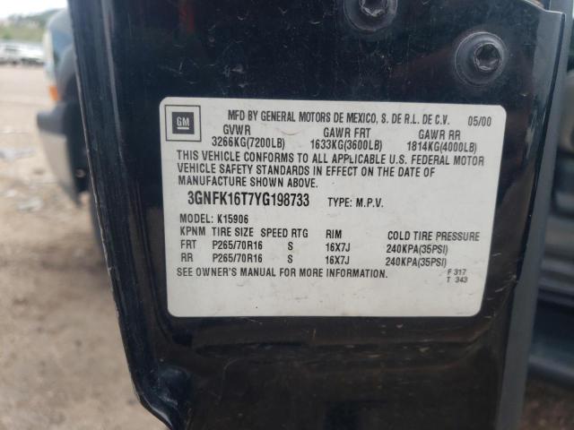 Photo 10 from auction – 2000 CHEVROLET SUBURBAN with VIN 3GNFK16T7YG198733