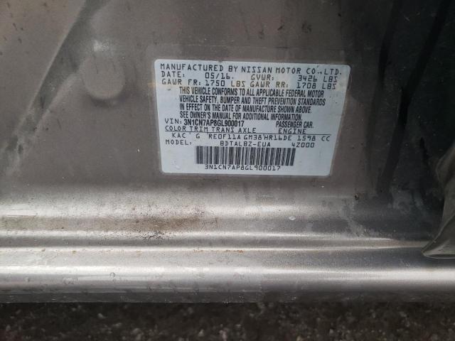 Photo 10 from auction – 2016 NISSAN VERSA S with VIN 3N1CN7AP8GL900017