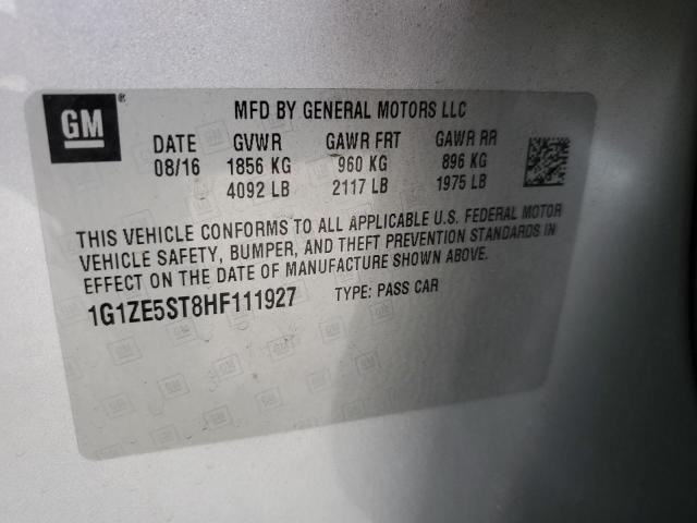Photo 10 from auction – 2017 CHEVROLET MALIBU LT with VIN 1G1ZE5ST8HF111927