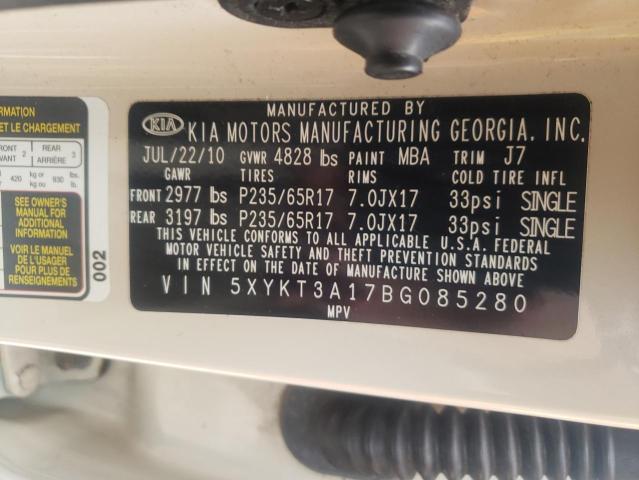 Photo 10 from auction – 2011 KIA SORENTO BA with VIN 5XYKT3A17BG085280