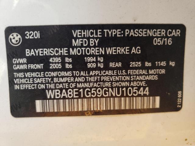 Photo 10 from auction – 2016 BMW 320 I with VIN WBA8E1G59GNU10544