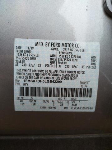 Photo 10 from auction – 2020 FORD EXPLORER X with VIN 1FMSK7DH0LGB42299