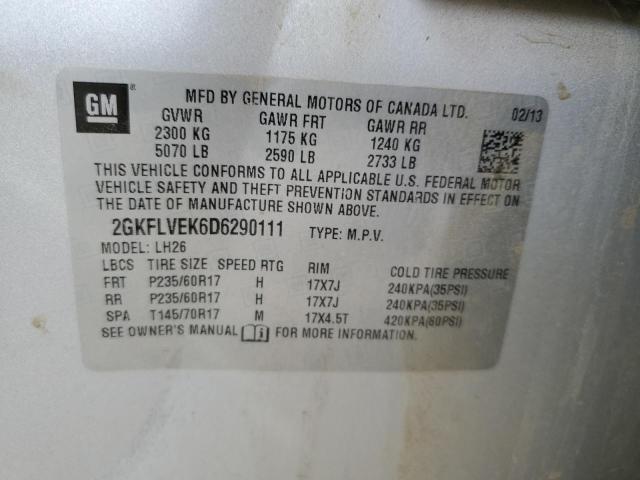 Photo 10 from auction – 2013 GMC TERRAIN SL with VIN 2GKFLVEK6D6290111