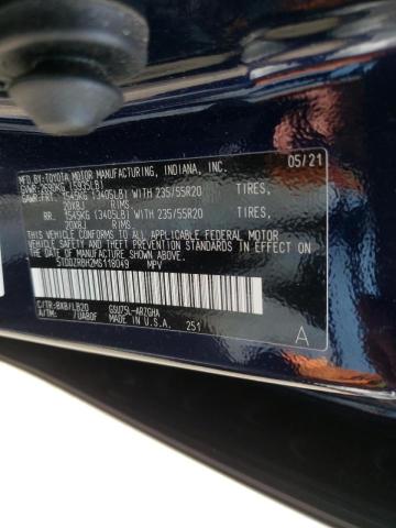 Photo 10 from auction – 2021 TOYOTA HIGHLANDER with VIN 5TDDZRBH2MS118049