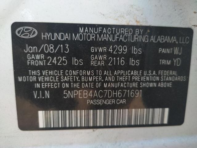 Photo 10 from auction – 2013 HYUNDAI SONATA GLS with VIN 5NPEB4AC7DH671691