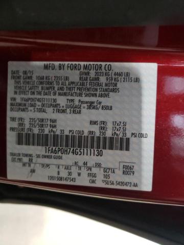 Photo 10 from auction – 2016 FORD FUSION SE with VIN 1FA6P0H74G5111130