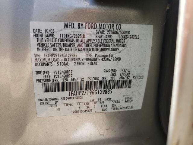Photo 10 from auction – 2006 FORD FIVE HUNDR with VIN 1FAHP27196G129885