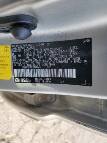 Photo 10 from auction – 2007 TOYOTA HIGHLANDER with VIN JTEEW21AX70049431