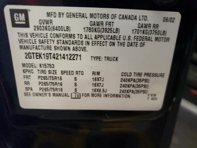 Photo 10 from auction – 2002 GMC NEW SIERRA with VIN 2GTEK19T421412271