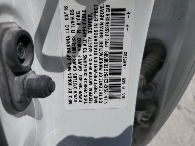 Photo 10 from auction – 2016 HONDA CIVIC LX with VIN 19XFC2F54GE038509