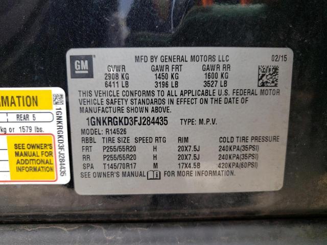 Photo 10 from auction – 2015 CHEVROLET TRAVERSE L with VIN 1GNKRGKD3FJ284435