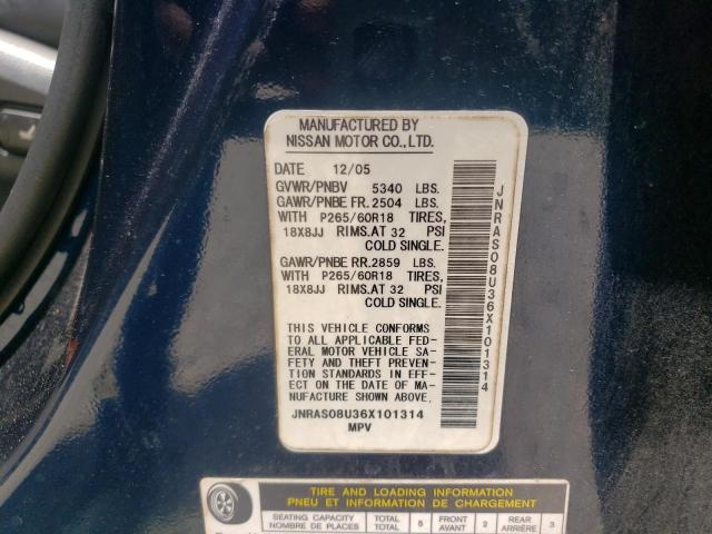 Photo 10 from auction – 2006 INFINITI FX35 with VIN JNRAS08U36X101314