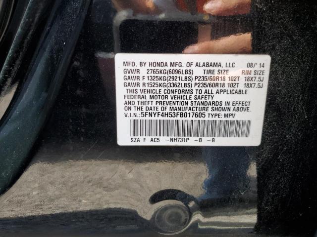 Photo 10 from auction – 2015 HONDA PILOT EXL with VIN 5FNYF4H53FB017605