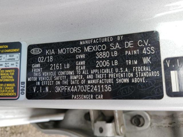 Photo 10 from auction – 2018 KIA FORTE LX with VIN 3KPFK4A70JE241136