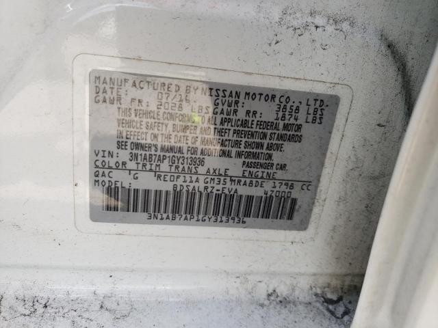 Photo 10 from auction – 2016 NISSAN SENTRA S with VIN 3N1AB7AP1GY313936