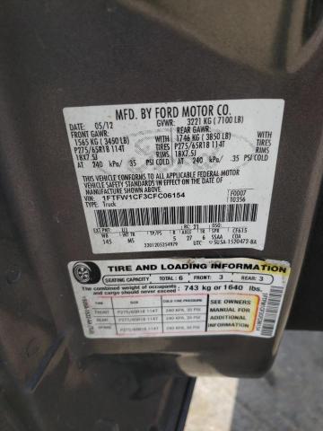 Photo 10 from auction – 2012 FORD F150 SUPER with VIN 1FTFW1CF3CFC06154