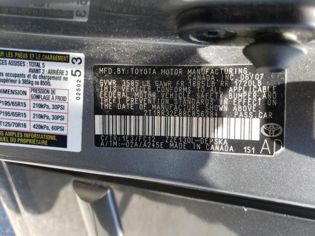 Photo 10 from auction – 2008 TOYOTA COROLLA CE with VIN 2T1BR32E88C856284