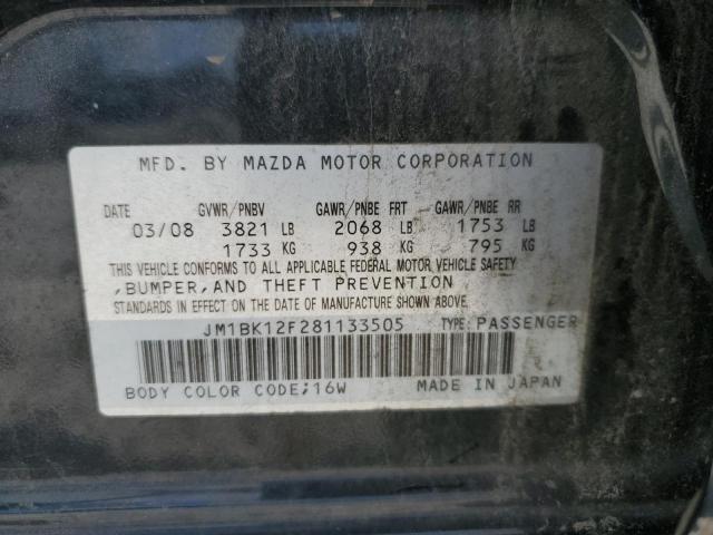 Photo 10 from auction – 2008 MAZDA 3 I with VIN JM1BK12F281133505