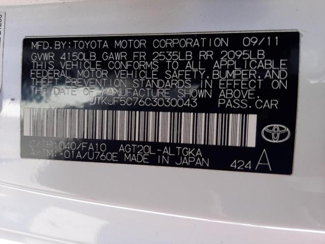Photo 10 from auction – 2012 TOYOTA SCION TC with VIN JTKJF5C76C3030043