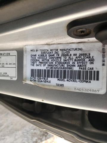 Photo 10 from auction – 2003 TOYOTA CAMRY with VIN 4T1BE32K23U693981