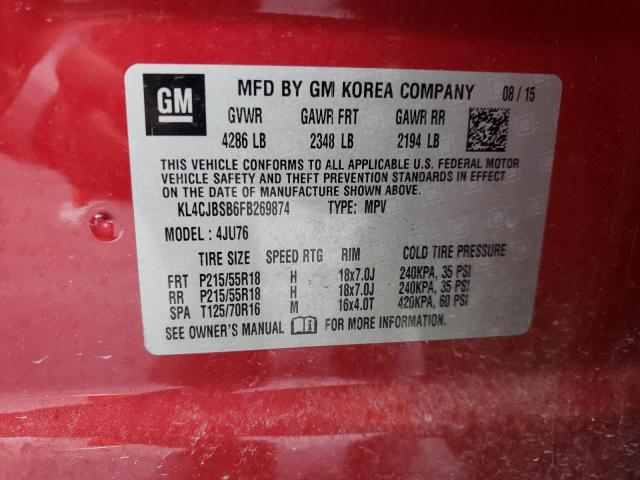 Photo 10 from auction – 2015 BUICK ENCORE CON with VIN KL4CJBSB6FB269874
