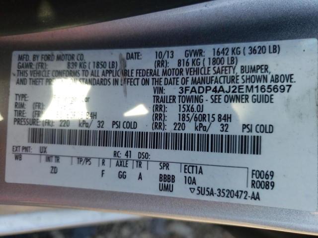 Photo 10 from auction – 2014 FORD FIESTA S with VIN 3FADP4AJ2EM165697
