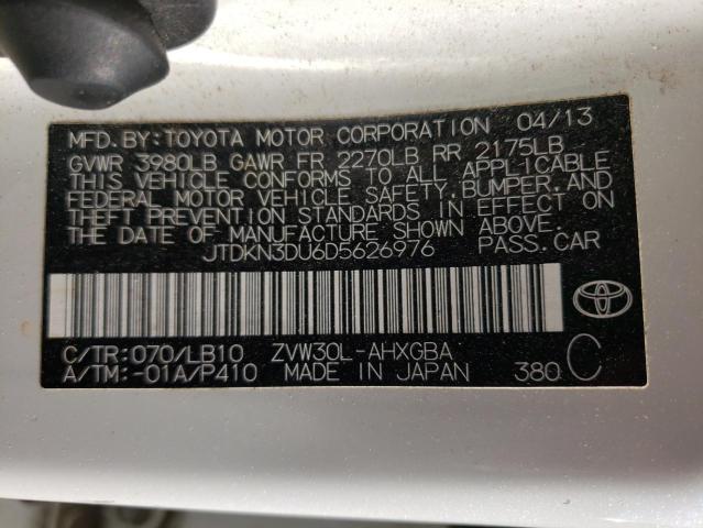 Photo 10 from auction – 2013 TOYOTA PRIUS with VIN JTDKN3DU6D5626976