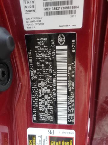 Photo 10 from auction – 2017 TOYOTA CAMRY LE with VIN 4T1BF1FK3HU695497