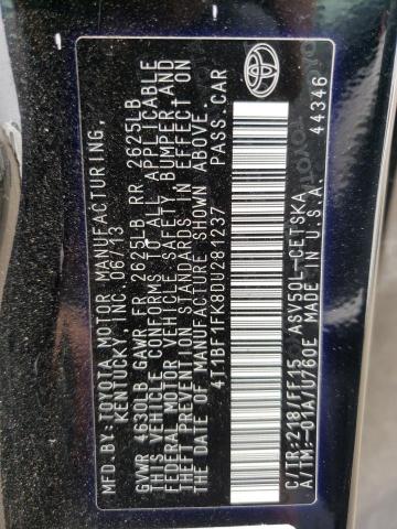 Photo 10 from auction – 2013 TOYOTA CAMRY L with VIN 4T1BF1FK8DU281237