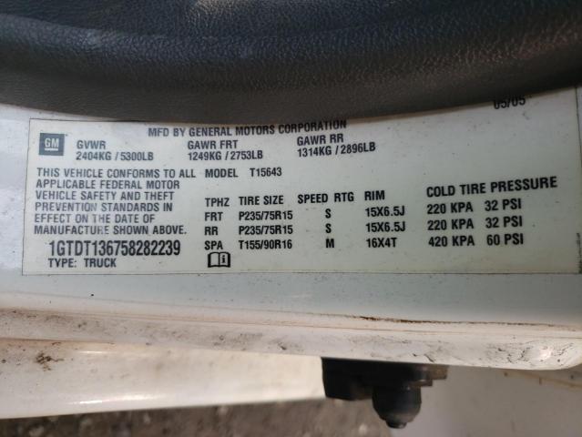 Photo 10 from auction – 2005 GMC CANYON with VIN 1GTDT136758282239