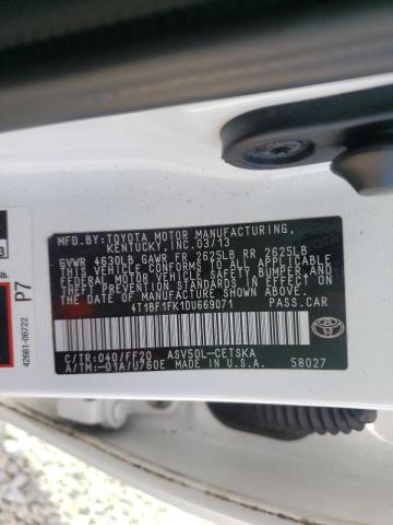 Photo 10 from auction – 2013 TOYOTA CAMRY L with VIN 4T1BF1FK1DU669071