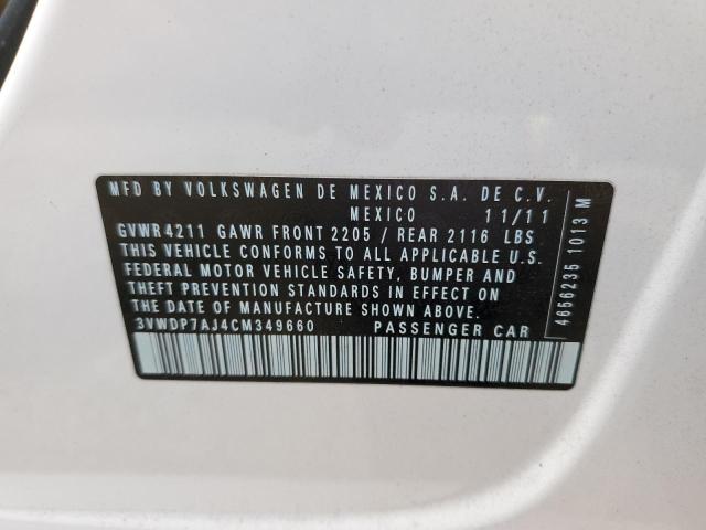 Photo 10 from auction – 2012 VOLKSWAGEN JETTA SE with VIN 3VWDP7AJ4CM349660