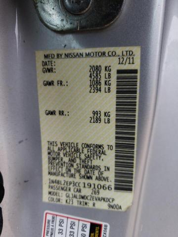 Photo 10 from auction – 2012 NISSAN ALTIMA SR with VIN 1N4BL2EP3CC191066