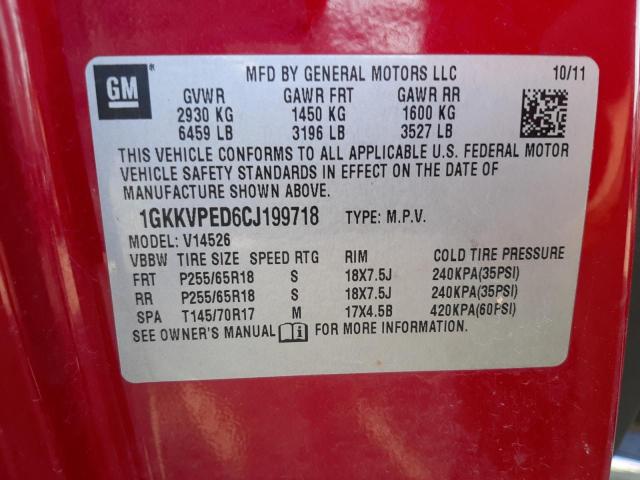 Photo 10 from auction – 2012 GMC ACADIA SLE with VIN 1GKKVPED6CJ199718