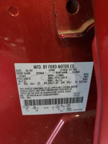 Photo 10 from auction – 2010 FORD EDGE SEL with VIN 2FMDK4JC1ABA07093